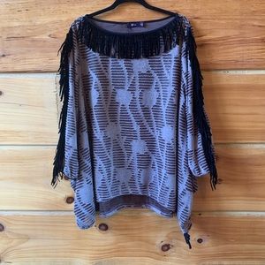 Lily Boho Suede Fringe Side Tie Top